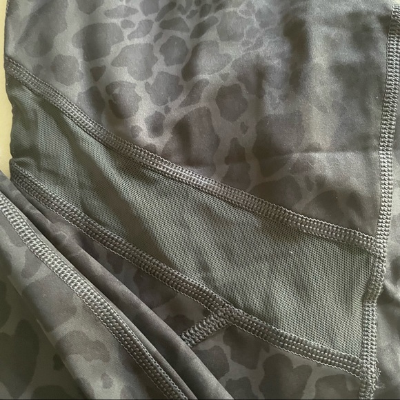 NWT Adidas Hyper Glam Mesh Leopard Print Tights black gray long leggings size XS - Picture 14 of 16